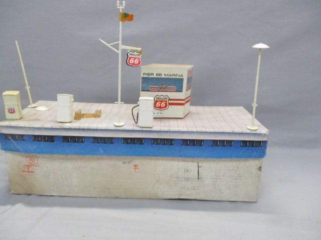 Vintage Phillips 66 Power Yacht with Marina Made From Box - 2