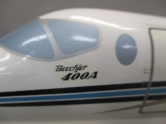 Beechjet 400A Private Jet Desktop Model on Wooden Display Stand - 3