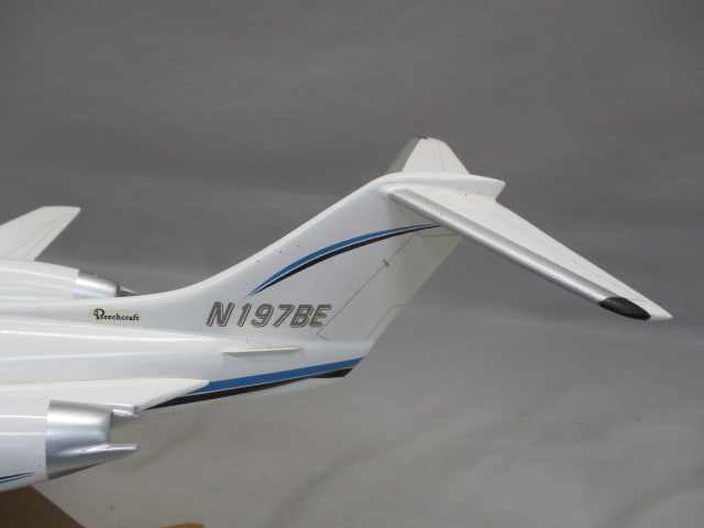 Beechjet 400A Private Jet Desktop Model on Wooden Display Stand - 6