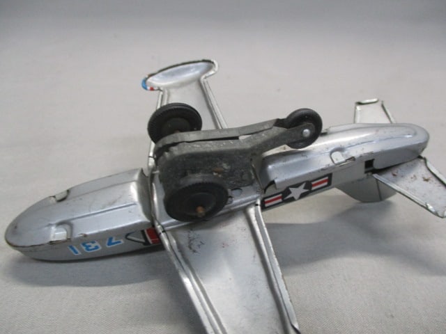 2 Vintage Tin Litho Toy Airplanes - 5