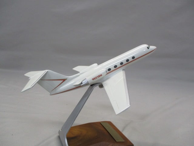 Grumman Gulfstream II Business Jet Desktop Model w/Wood Display Stand - 4