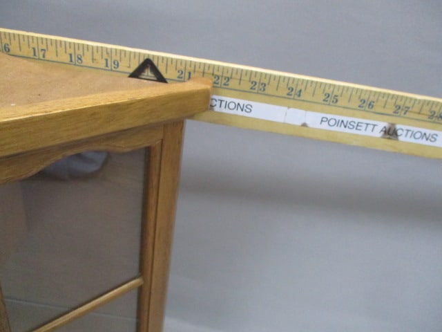 1970's Oak Wall or Table Clock Cabinet w/ Glass Shelf - 8