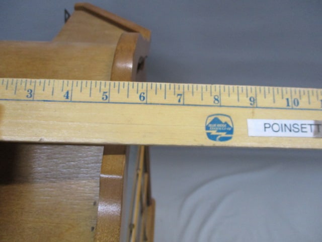 1970's Oak Wall or Table Clock Cabinet w/ Glass Shelf - 9