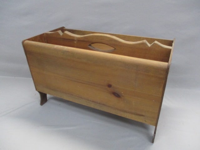 Vintage Wooden Magazine Holder: 22" x 14" x 12"