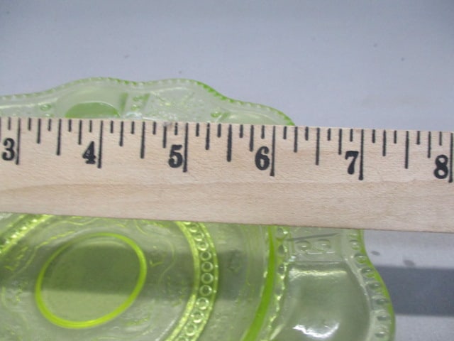 Vintage Vaseline Glass Round Dome Covered Butter Dish - 6