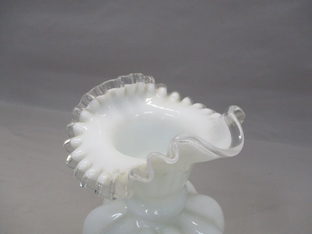 Fenton Silver Crest Melon White Milk Glass Pitcher - 2