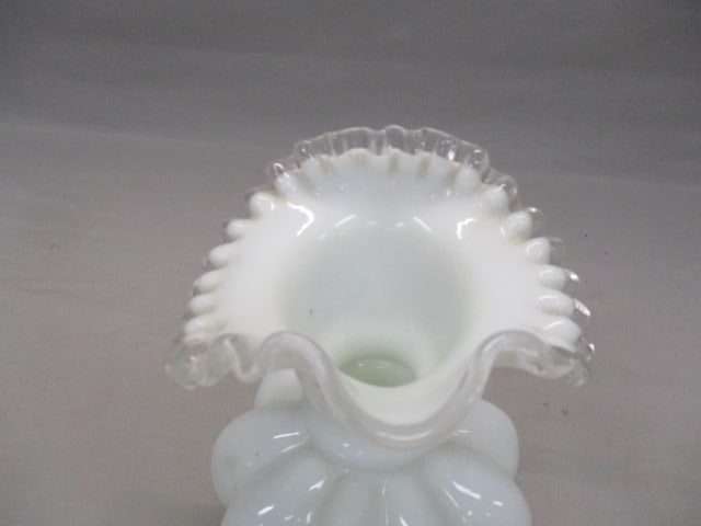 Fenton Silver Crest Melon White Milk Glass Pitcher - 4