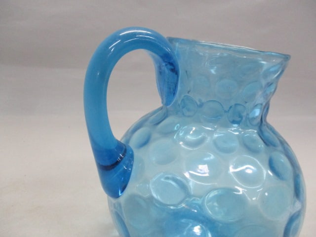Fenton Blue Coin Dot Pitcher - 2