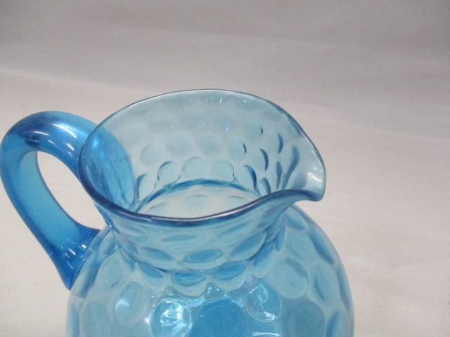 Fenton Blue Coin Dot Pitcher - 3