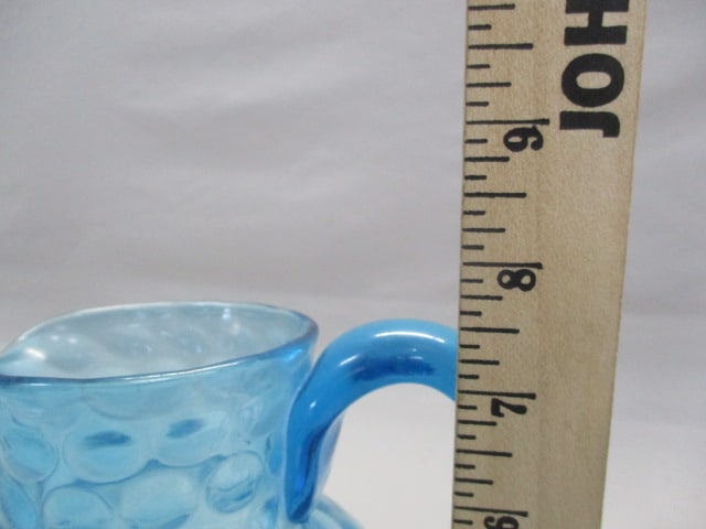Fenton Blue Coin Dot Pitcher - 5