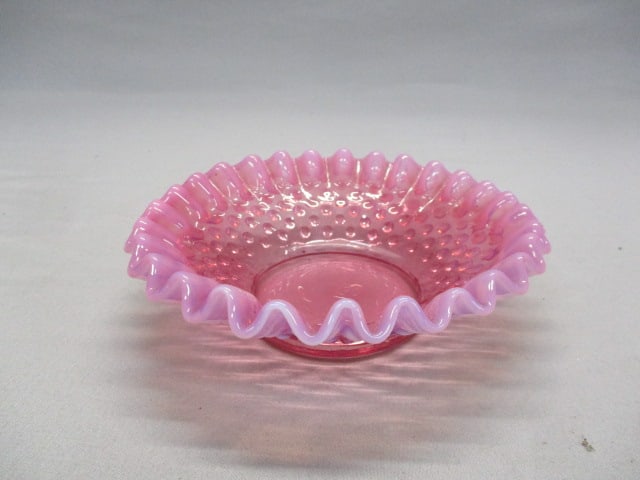 Fenton Cranberry Opalescent Hobnail Candy Dish (1 of 4)