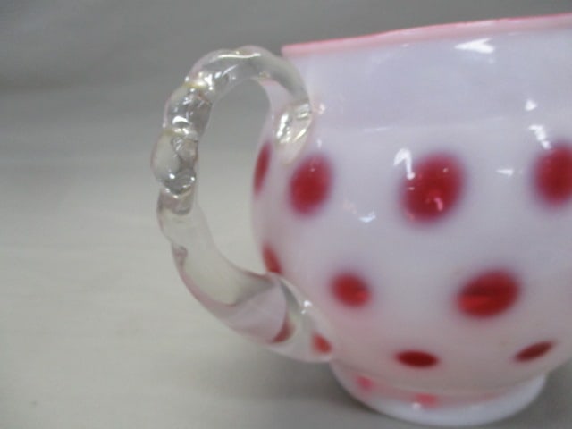 Fenton Coin Dot Cranberry Opalescent Squat Jug - 3