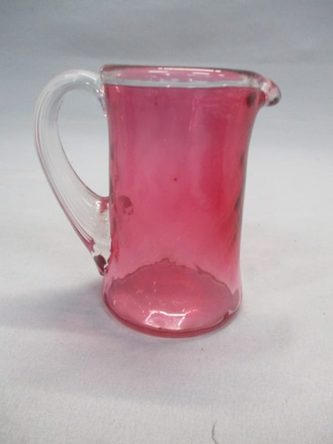 Vintage Fenton Cranberry Glass Creamer Diamond Optic Pattern (1 of 4)