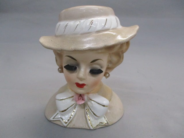 5" Inarco 1963 #E-1064 Lady Head Vase: .