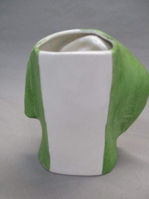 5 3/4" Lady Head Vase In Green Cape - 5