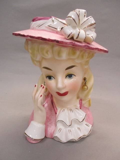 7.5" Relpo #K1333/L Lady Head Vase: .