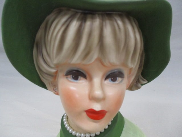 9" Napcoware #C7496 Lady Head Vase - 2
