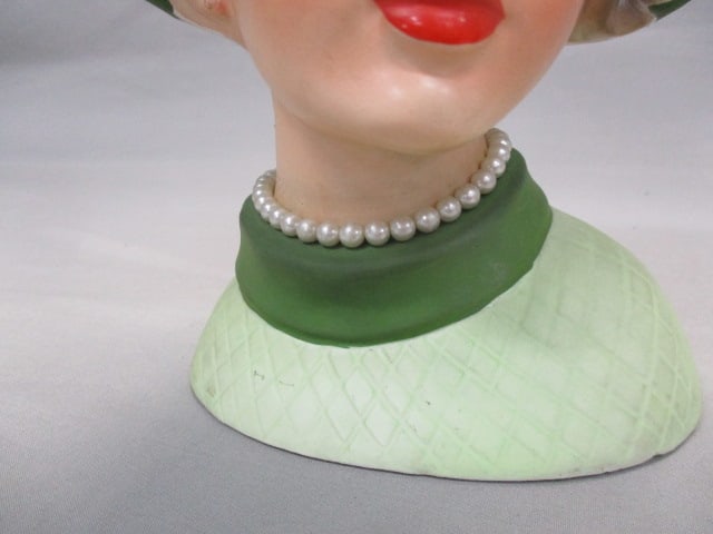 9" Napcoware #C7496 Lady Head Vase - 3