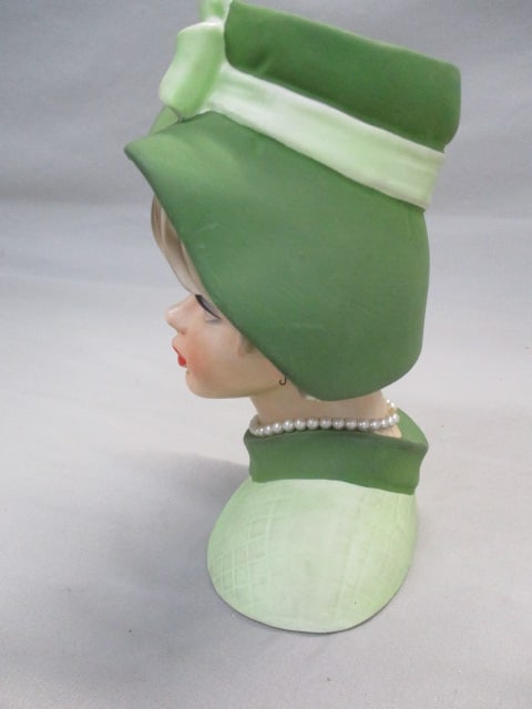 9" Napcoware #C7496 Lady Head Vase - 7