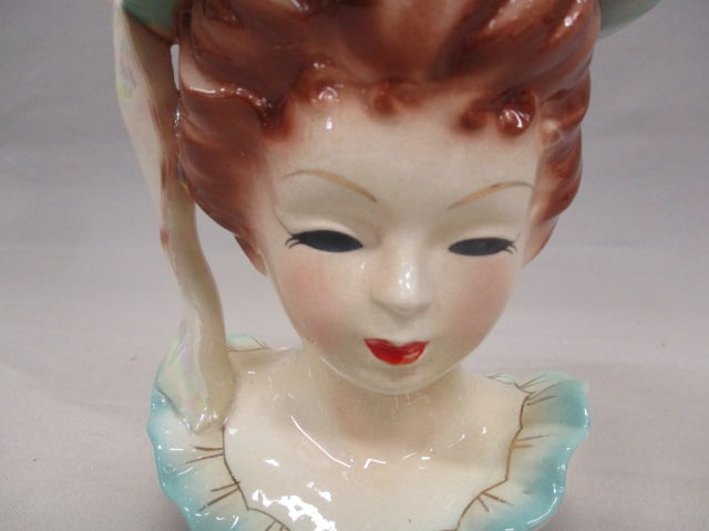 7" Lady Head Vase Marked Japan - 2