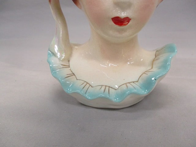 7" Lady Head Vase Marked Japan - 4