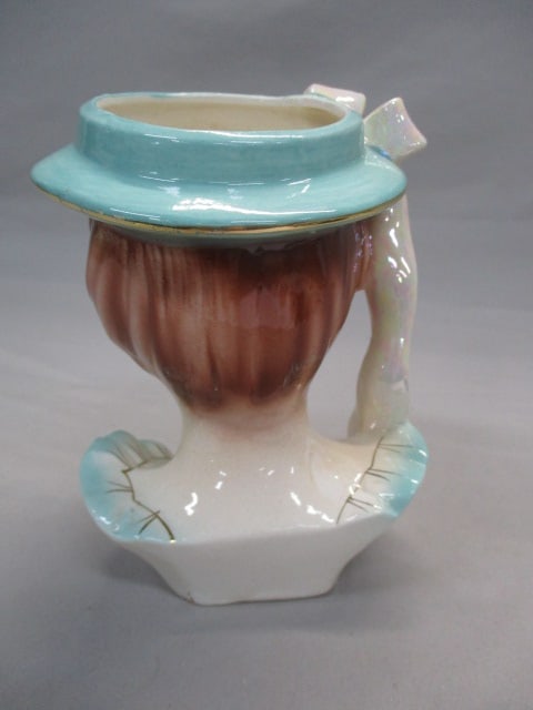 7" Lady Head Vase Marked Japan - 6