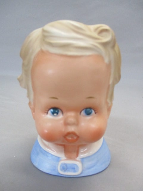 5.5" Brinns #TP2118 Baby Boy Head Vase: .
