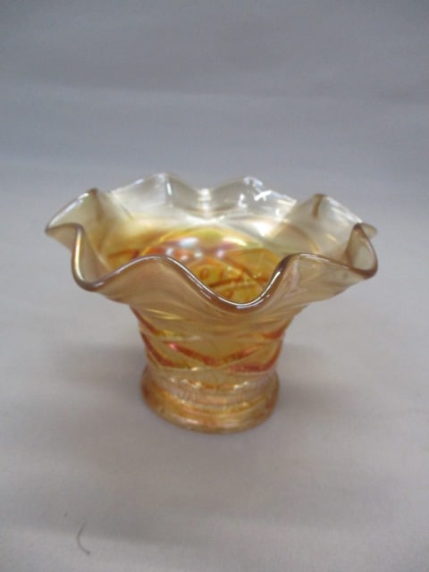 Vintage Dugan Carnival Glass Ruffled Top Hat (1 of 6)