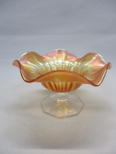 Vintage Marigold Carnival Glass Compote (1 of 7)