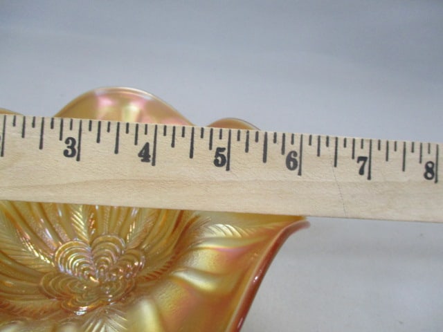 Vintage Marigold Carnival Glass Compote - 6