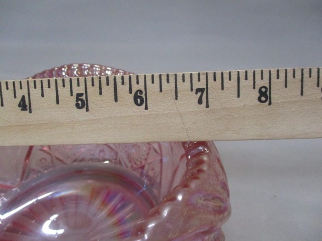 LE Smith Pink Iridescent Carnival Glass Bowl - 5