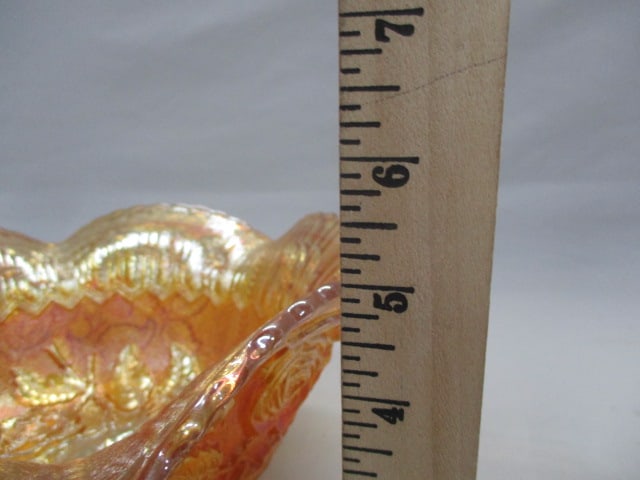 Vintage Imperial Marigold Carnival Glass Footed Bowl - 6