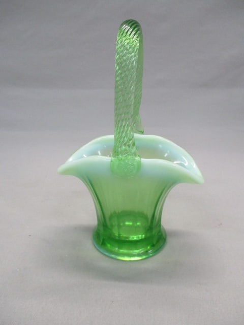 Mosser Green Opalescent Basket (1 of 6)