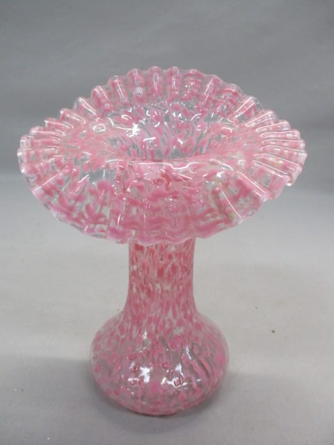 Jefferson Glass Pink Spatter Jack In The Pulpit Vase (1 of 6)