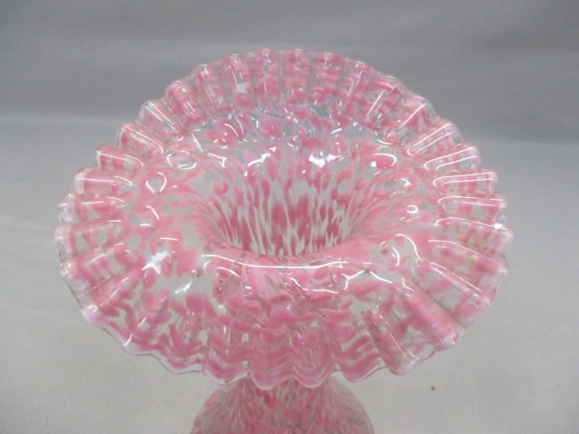 Jefferson Glass Pink Spatter Jack In The Pulpit Vase - 2