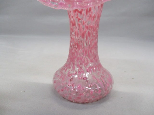 Jefferson Glass Pink Spatter Jack In The Pulpit Vase - 3