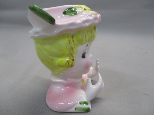 3" Enesco Girl Head Vase Place Card Holder - 2
