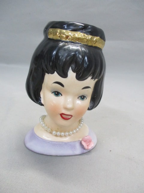 4.5" Inarco 1963 #E1138 Lady Head Vase: .
