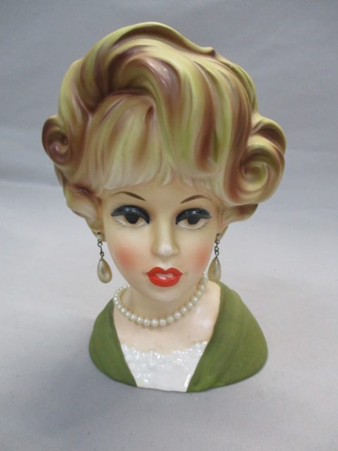 7.5" Caffco #E3284 Lady Head Vase: .