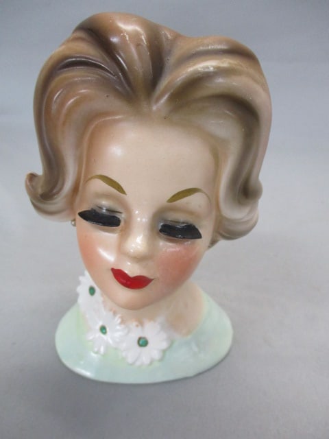 6" Napcoware Lady Head Vase: .
