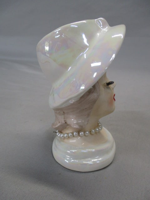 4.5" Lefton #2424 Lady Head Vase - 7