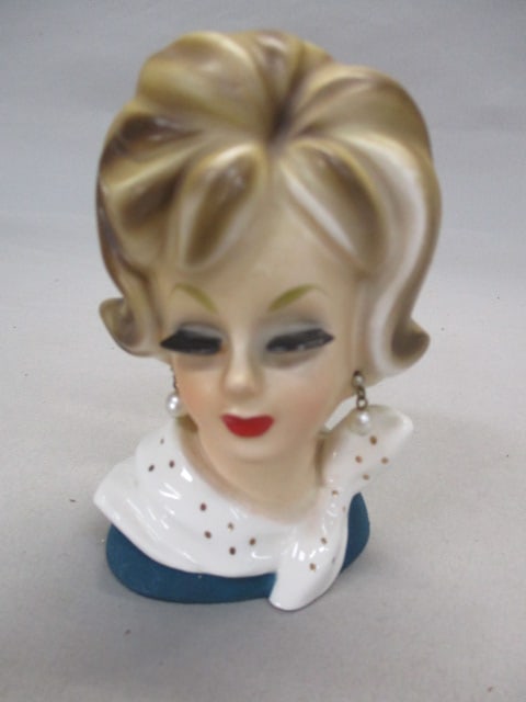 4.5" Enesco Lady Head Vase: .