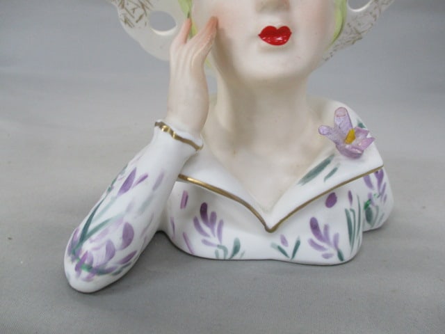 6" Lefton #3140 Lady Head Vase - 5