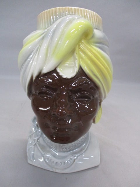 Royal Copley Blackamoor Head Vase/Wall Pocket: 8" Has Hairline Crack on Back - See All Pictures