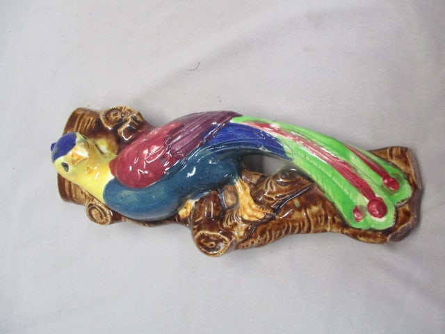 Vintage Hand Painted Bird Wall Pocket 10.5" (1 of 5)