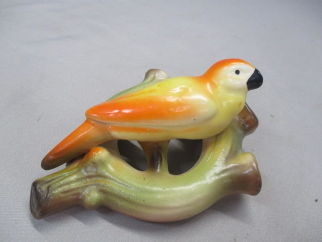 1950's Czech Ceramic Parrot on Tree Wall Pocket - 2