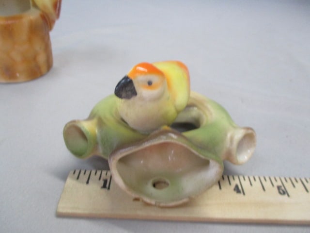 1950's Czech Ceramic Parrot on Tree Wall Pocket - 6