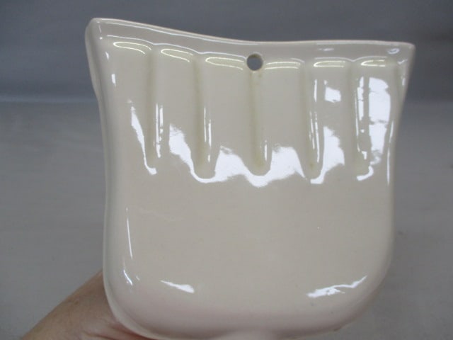 Ceramic Dust Pan w/Red Tulips Wall Pocket - 4
