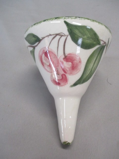 Vintage Ceramic Funnel Wall Pocket w/Fruit Design (1 of 5)