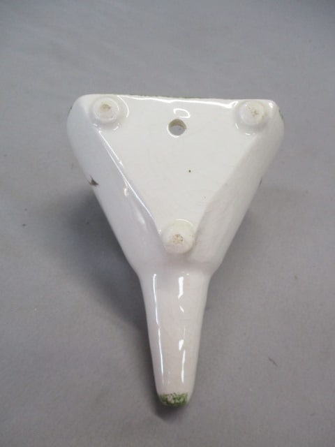 Vintage Ceramic Funnel Wall Pocket w/Fruit Design - 3